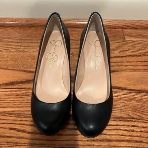 Jessica Simpson black wedge heels